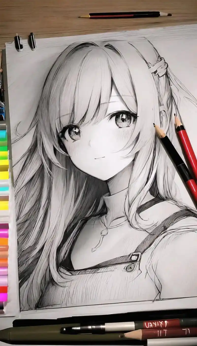 自己的老婆自己画,手绘风第一弹.#二次元 #动漫人物绘画 # - 抖音