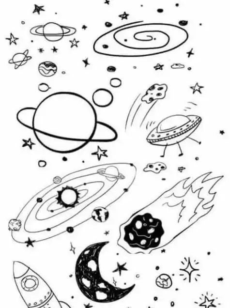 拯救画科幻画缺灵感的你太空星球简笔画图片展示宇宙飞船简笔画 宇航