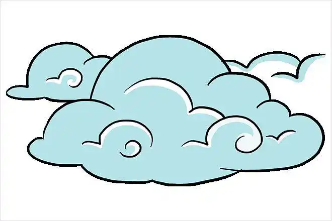 怎么一步一步教孩子画简单好看的云朵步骤图解