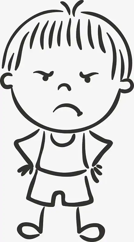 生气的孩子素材
