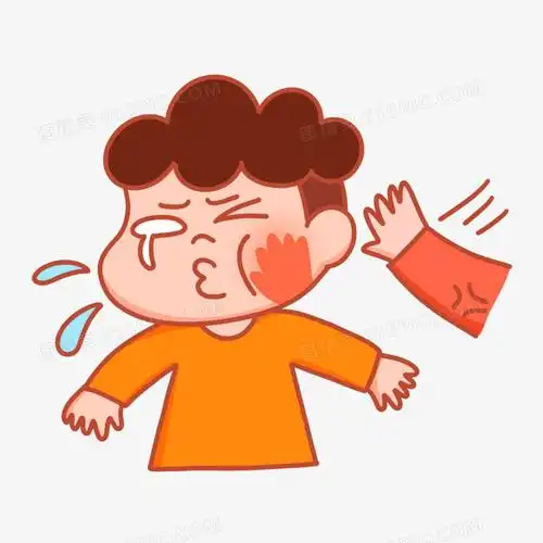 卡通男孩被打挨打表情包素材