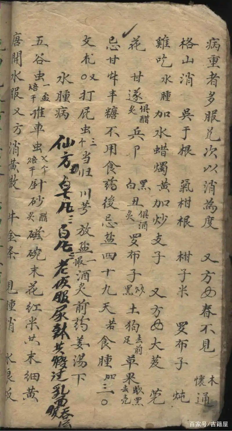 手抄本神妙莫测华佗秘方集卷