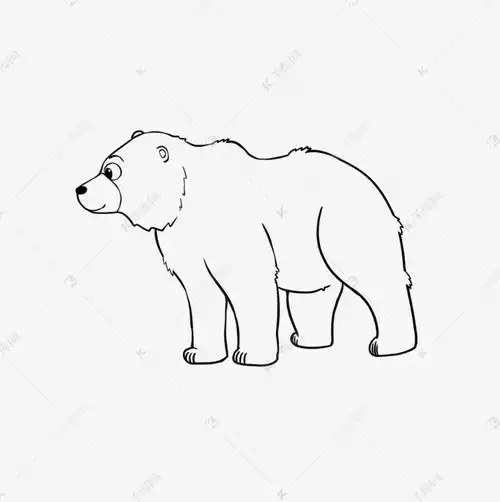 bear clipart black and white 卡通线稿熊