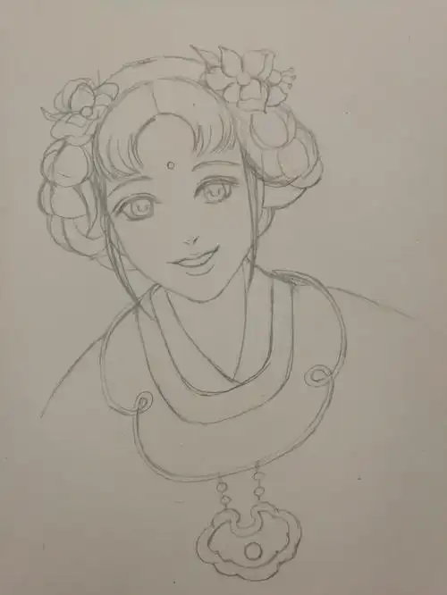 零基础小白自学画画成长记--美女发型(八)之古风美女