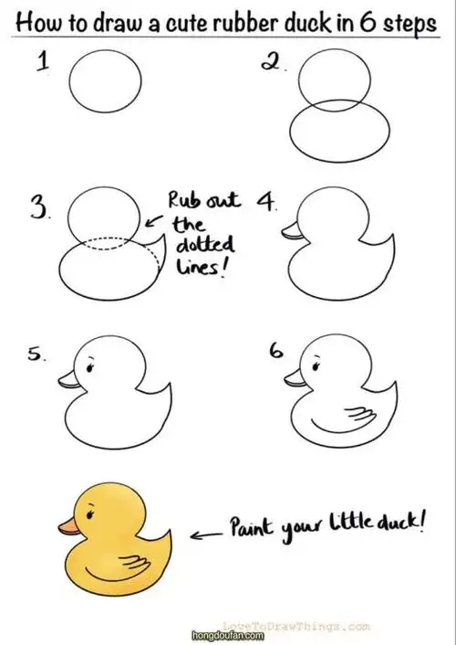 六步画一只卡通小鸭子小鸭子简笔画大全