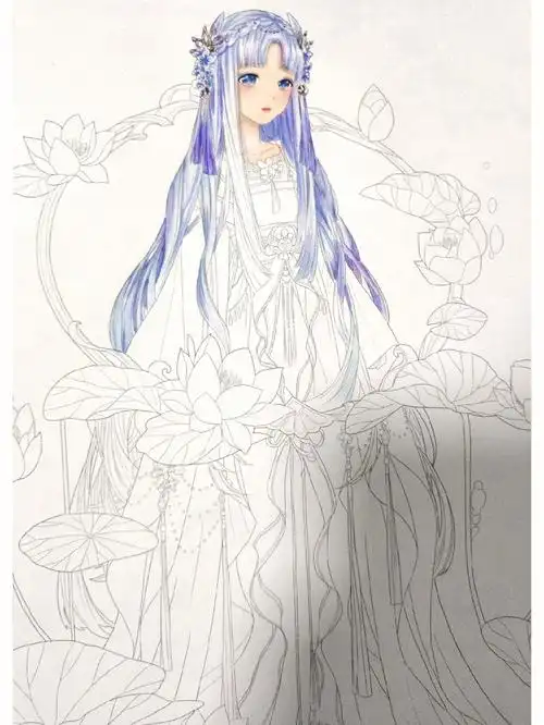 奇迹暖暖镜花影马克笔过程