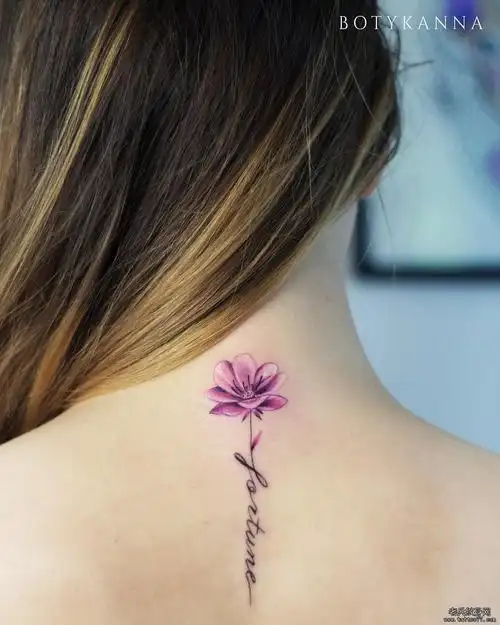 花色彩画笔简约纹身图案