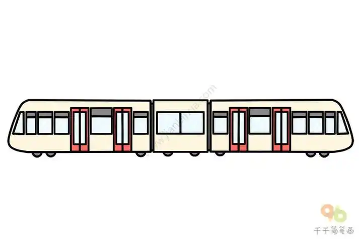 彩色地铁的简笔画大图