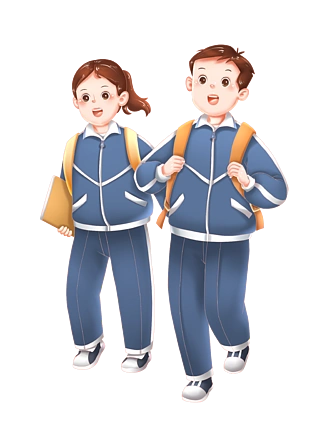 高中学生上下学规范穿校服校园青少年背书包