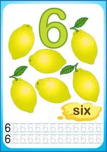 成熟浆果和水果的收获.我们数和写数字从1到10照片