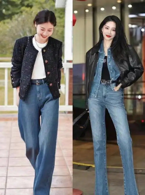 高腰牛仔裤如何搭配上衣?尝试这"5种"搭配方式,优雅又显身材