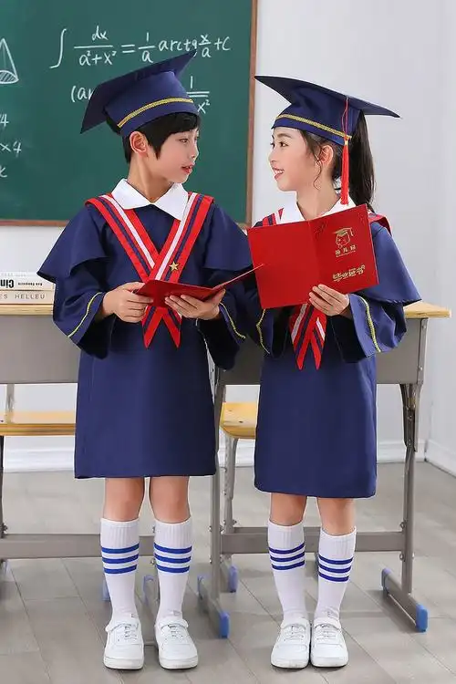 小学生拍照男女童服装演出服幼儿园毕业博士服六一儿童学士服套装