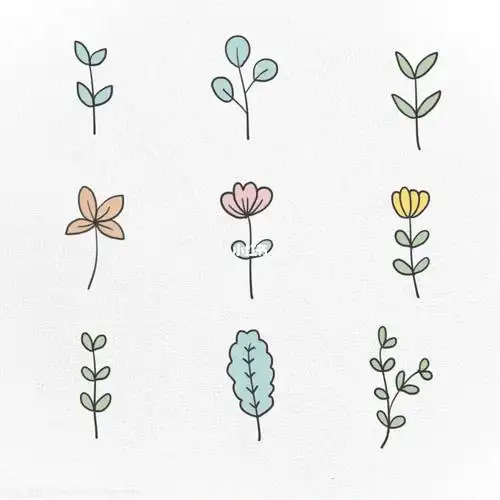 简笔画小花草_简笔画_临摹_兴趣爱好_绘画