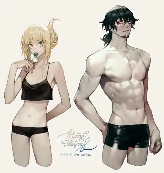 谁不爱肌肉男呢#二次元 #绘画素材 #色彩教 - 抖音