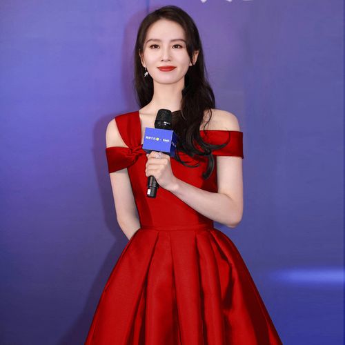 刘诗诗同款红色敬酒服新娘2021新款订婚连衣裙晚小礼服女长裙9534