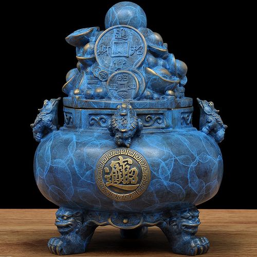 聚宝盆摆件全铜紫铜聚财招财存钱罐大风水招财转运工艺品客厅装饰
