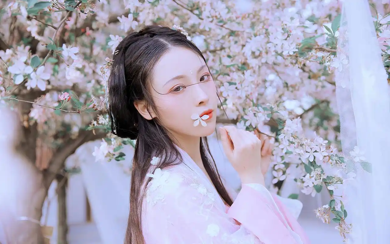 清新唯美古风美女写真桌面壁纸