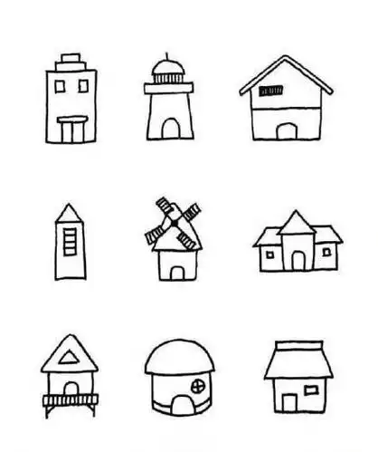 超可爱的小房子简笔画.