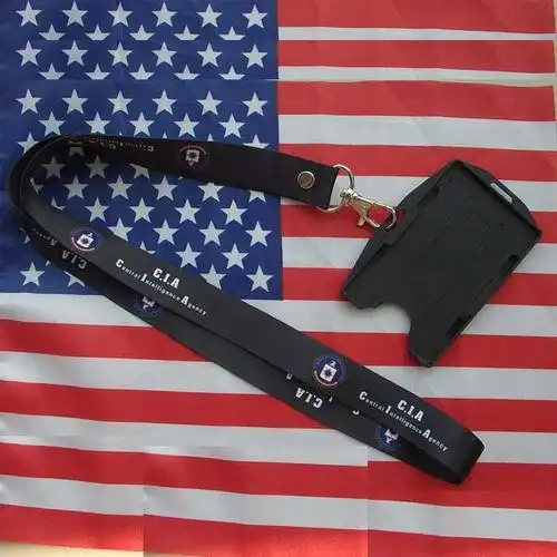 美国中央情报局/cia 双面热转印证件夹挂绳挂带 双面卡槽通用卡架
