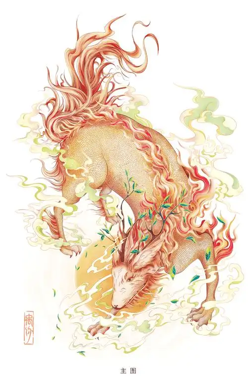 上古神兽白泽丨商业插画设计-古田路9号-品牌创意/版权保护平台