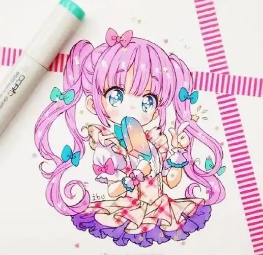 马克笔手绘简单q版人物初学者画一些q版人物吧