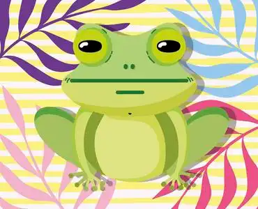 可爱的青蛙动物卡通矢量插图图形设计照片