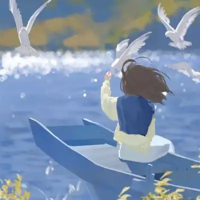 手绘蓝色女头_女生头像_我要个性网