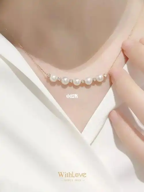 颈间微笑排钻天然akoya珍珠锁骨链