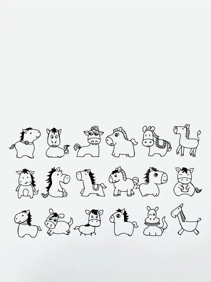 【简笔画】小马98 分享一组可爱的小马简笔画 希望大家喜欢,今天画