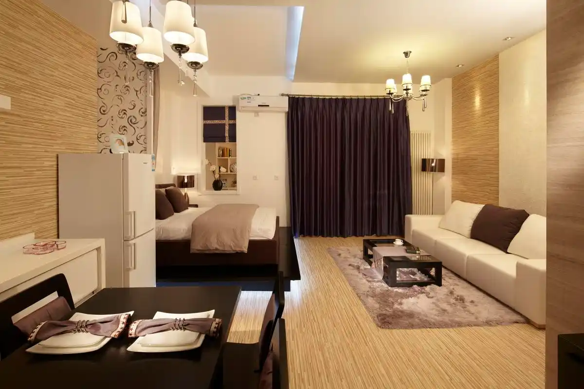 现代简约一居室50平米7万-西山国际城装修案例-北京房天下家居装修网