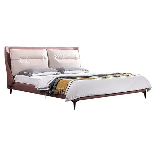 吉斯真皮床18米现代简约主卧双人床意式极简轻奢家具软包床皮床