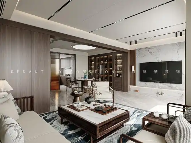 泰山九号400㎡中式风格别墅装修效果图