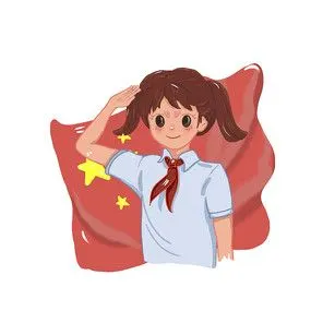 卡通少先队员敬礼相关素材