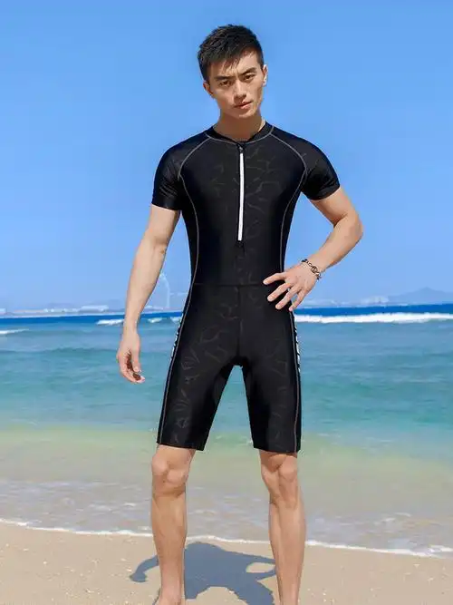 专业训练男士泳衣套装连体游泳泳裤尴尬速干男士泳衣