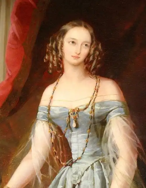 欧洲油画欣赏《 古典浪漫的宫廷贵族女子》