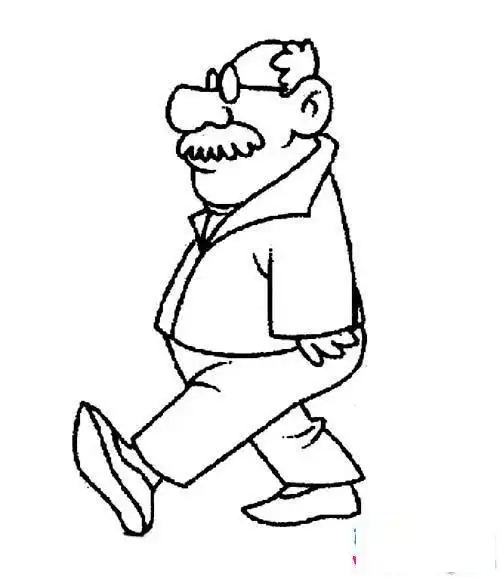 老爷爷侧面简笔画图片大全