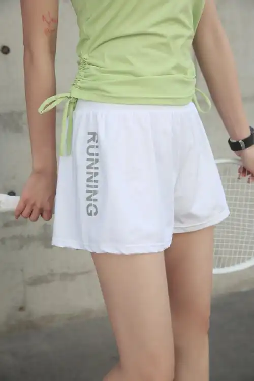 速干运动套装女夏外穿修身显瘦跑步运动短袖防走光高腰运动短裤 - 17