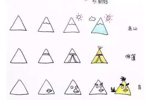 三角形包装好看的简笔画图案