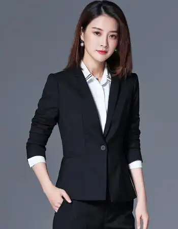 正装女套装黑色西装时尚2018秋季新款商务工装工作服修身ol职业装