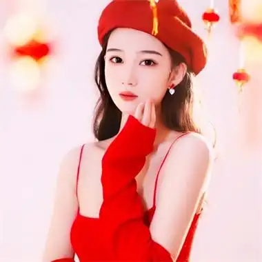 2022跨年头像女真人红色 跨年红色系女头图片_女生头像_美头网