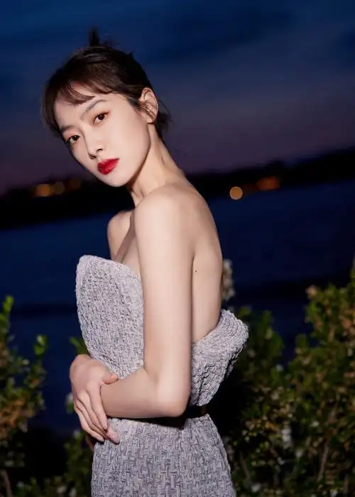 宋茜针织抹胸裙