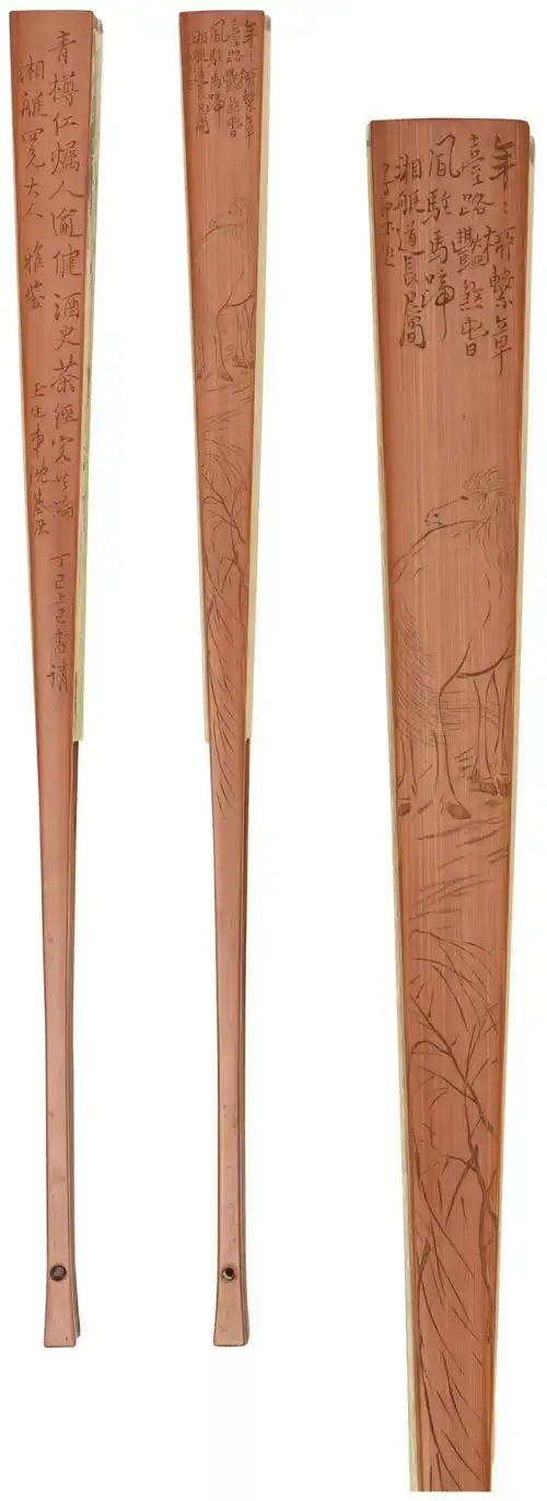 中国竹刻扇骨竹为载体刀为笔画扇画骨清风在