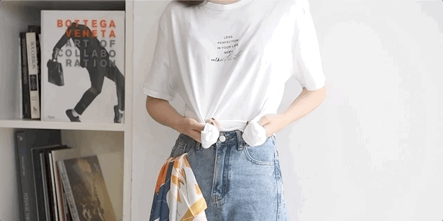 学会了t恤的这8种打结穿法,让你时髦还显瘦!