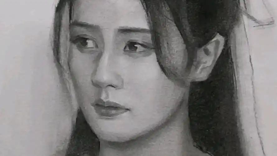 素描人像长夜烬明之白鹿