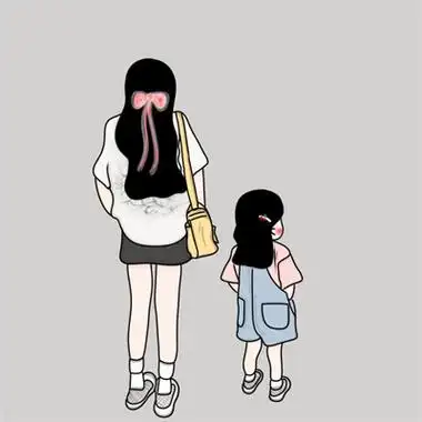 温馨有爱的一儿一女亲子卡通头像 娘俩父女俩微信亲子头像最新_动漫