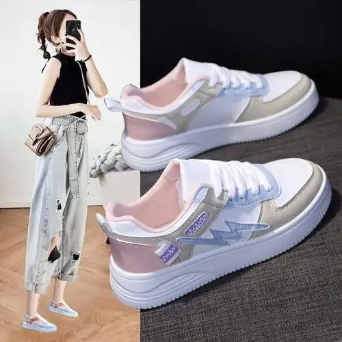 小白鞋女2021年春秋季新款板鞋学生百搭厚底运动鞋ins潮白色鞋子