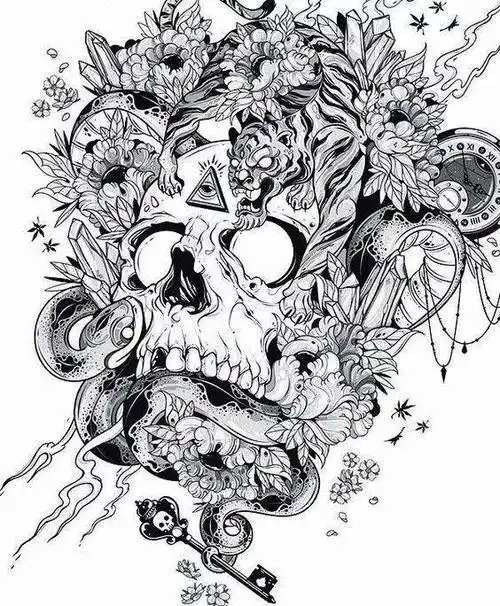 这是一组手绘骷髅头但一点也不恐怖