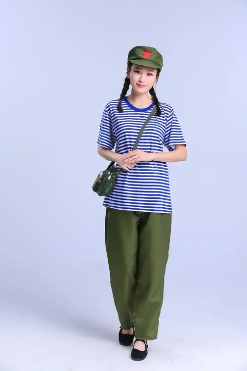 80年代怀旧复古知青服装学生合唱服雷锋海魂衫红军装演出服