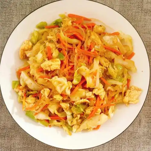 ‼️好吃到舔盘的下饭菜-包菜鸡蛋炒粉丝