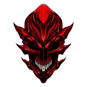 病毒恶魔恶魔骷髅头矢量插图插画